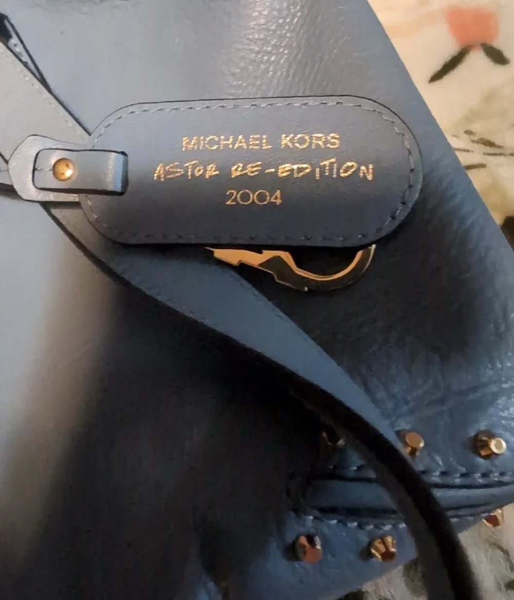 Michael Kors Light Blue Studded Shoulder Bag with MK Charm